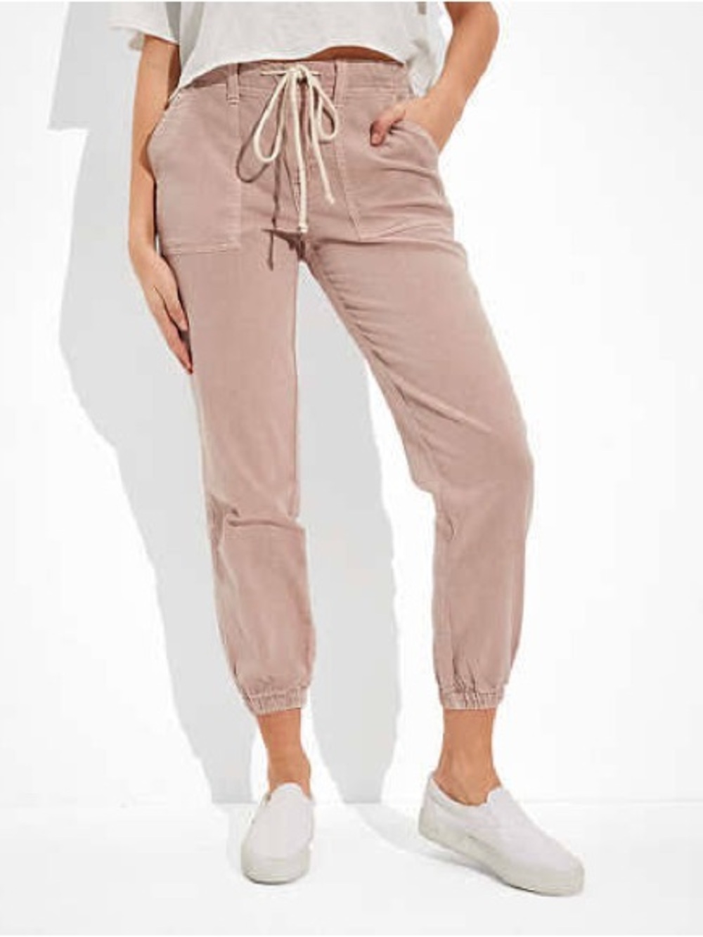 American Eagle AE Stretch Tomgirl Utility Jogger Pink Size 12 Regular #258